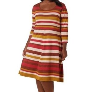 Marée Pour Toi Striped 3/4 Sleeve Dress